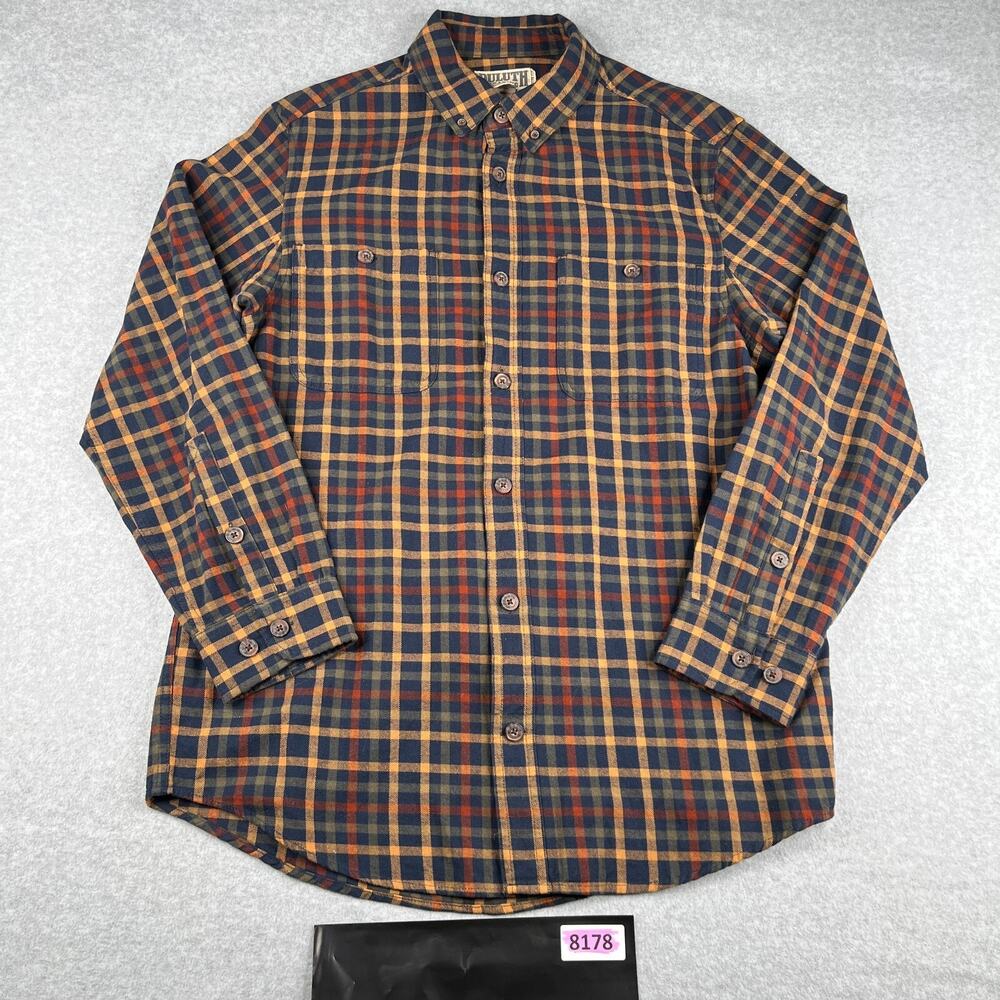 Duluth Colorful Check Shirt Slim Casual Button Up Long Sleeve Mens Large